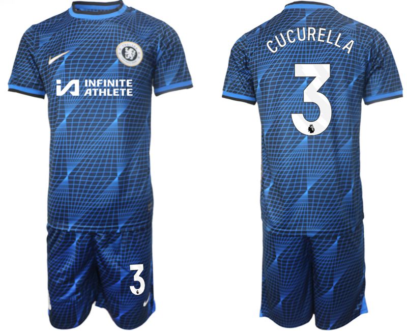 Men 2023-2024 Club Chelsea away blue #3 Soccer Jersey